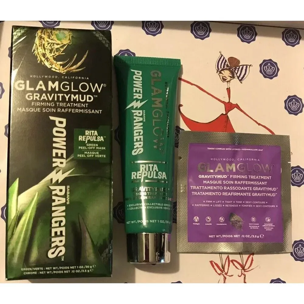 GLAMGLOW GRAVITYMUD Firming Treatment Power Rangers Rita Repulsa 1oz & Sample - Picture 1 of 6